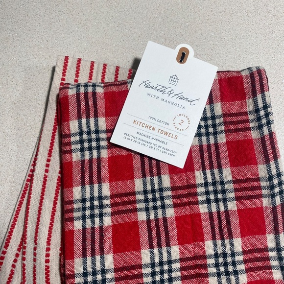 Magnolia Hearth & Hand Kitchen Dish Towel Signature Plaid Christmas Cotton NEW - Picture 4 of 8
